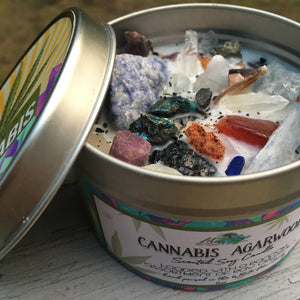 CRYSTALS & CANNABIS SOY CANDLE