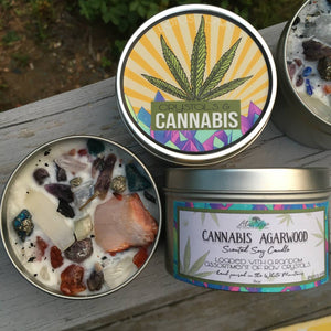 CRYSTALS & CANNABIS SOY CANDLE